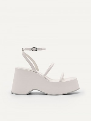 Women's Pedro Aryna Platform Sandals Wedges White India | T9J-7392