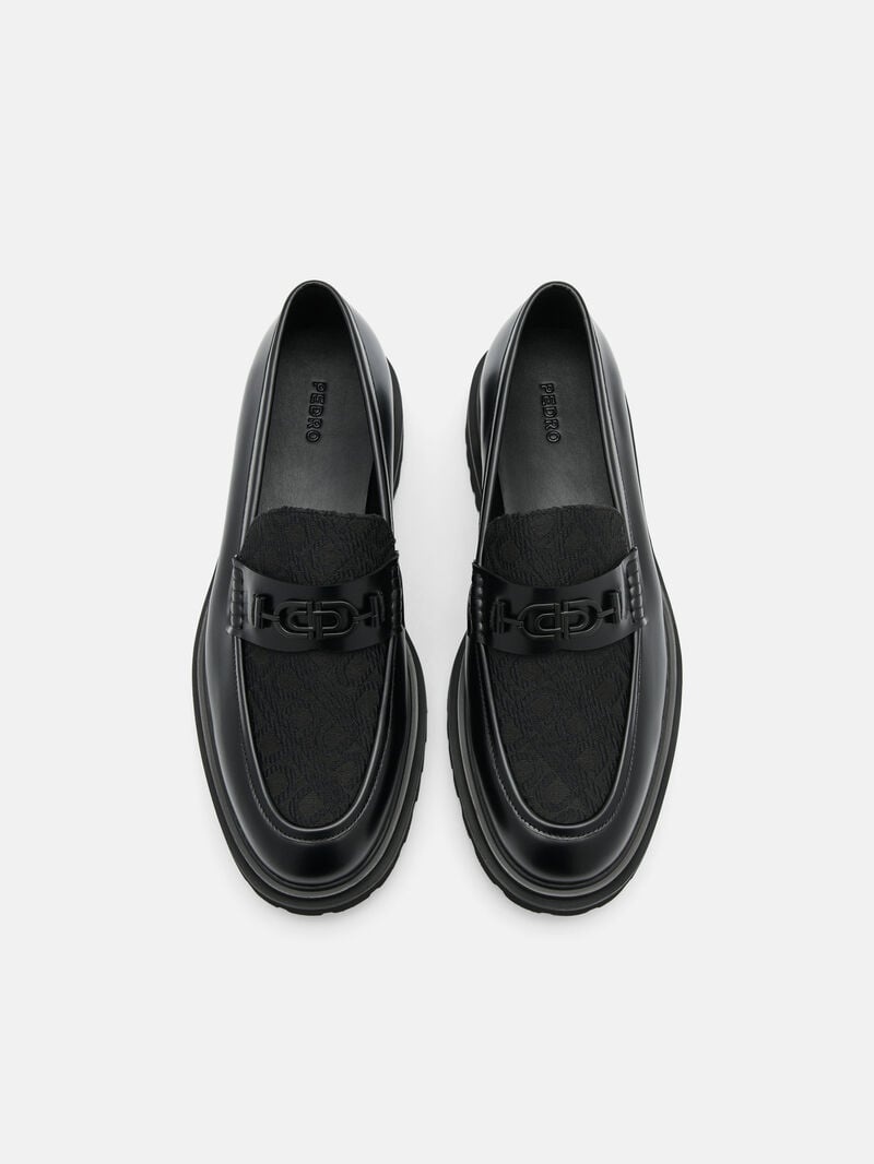 Men's Pedro Icon Leather Loafers Black India | E3C-2570